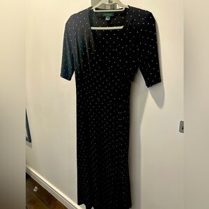 Ladies, Ralph Lauren black/tan polkadot wrap dress 4